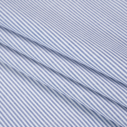 Cotton Oxford Shirting - Blue and White Candy Stripes - Deadstock