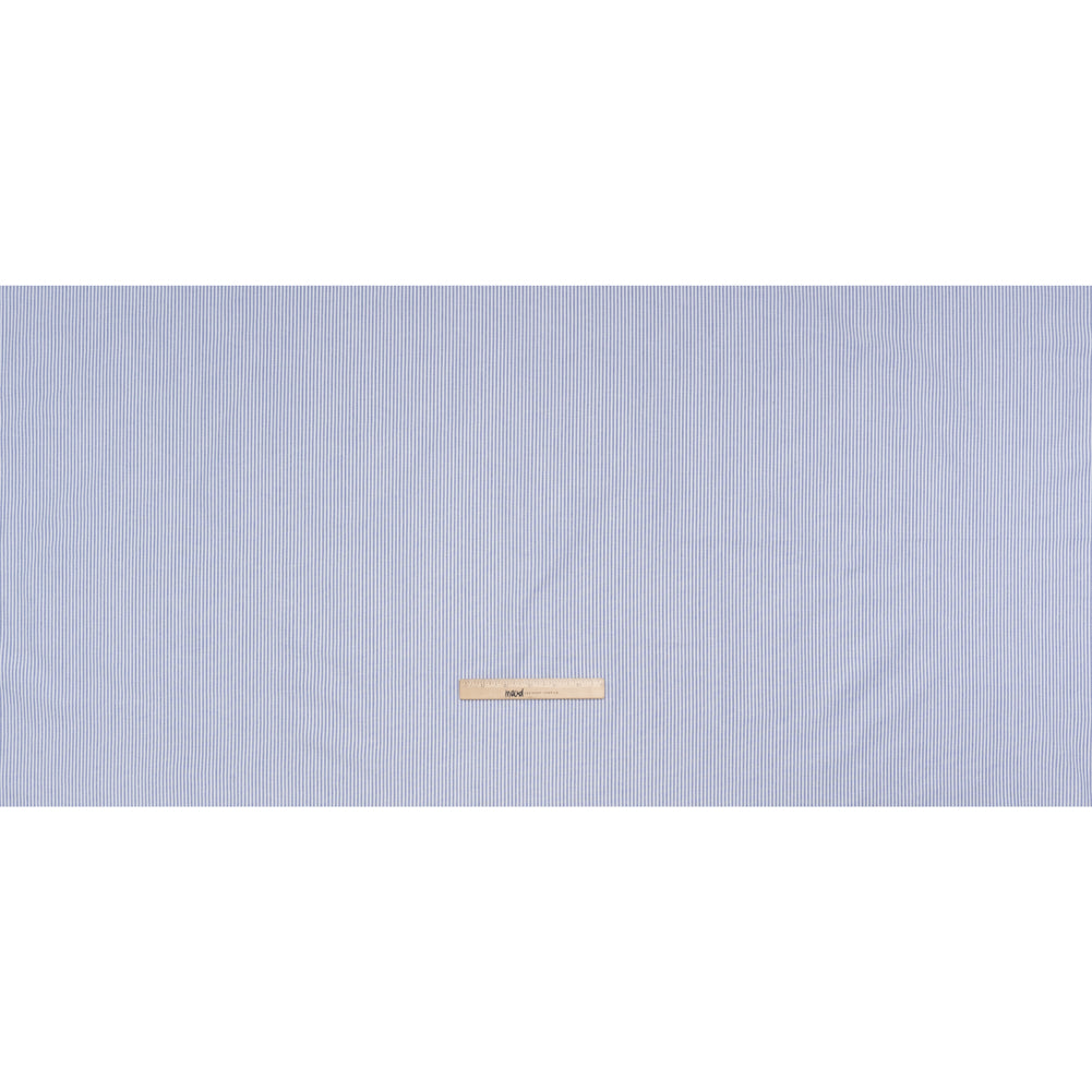 Cotton Oxford Shirting - Blue and White Candy Stripes - Deadstock - Full
