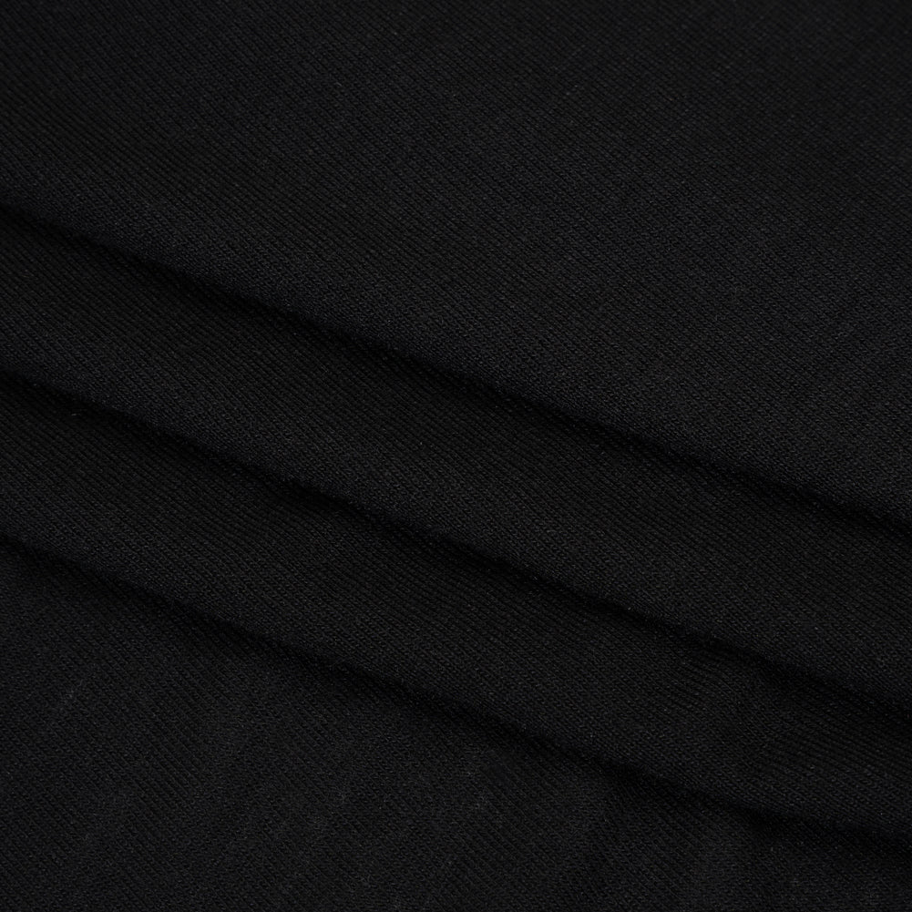 Stretch Rayon Sweater Jersey - Black - Deadstock - Folded