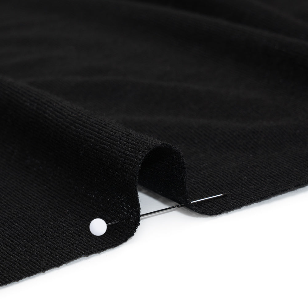 Stretch Rayon Sweater Jersey - Black - Deadstock - Detail