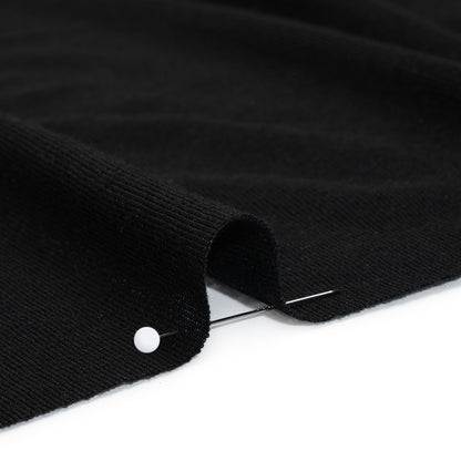 Stretch Rayon Sweater Jersey - Black - Deadstock