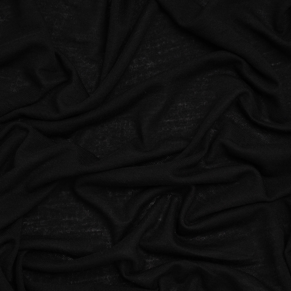Stretch Rayon Sweater Jersey - Black - Deadstock