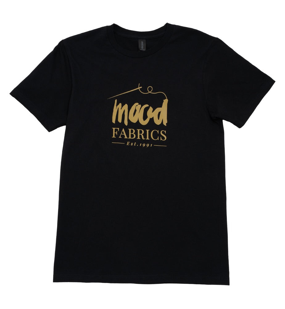 Mood T-Shirt - Unisex Crew Neck - Black and Gold Mood Fabrics Logo