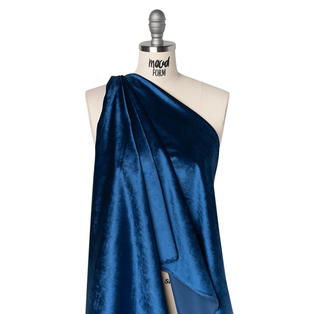 Polyester Velvet - Bright Blue - Helene Collection - Drape