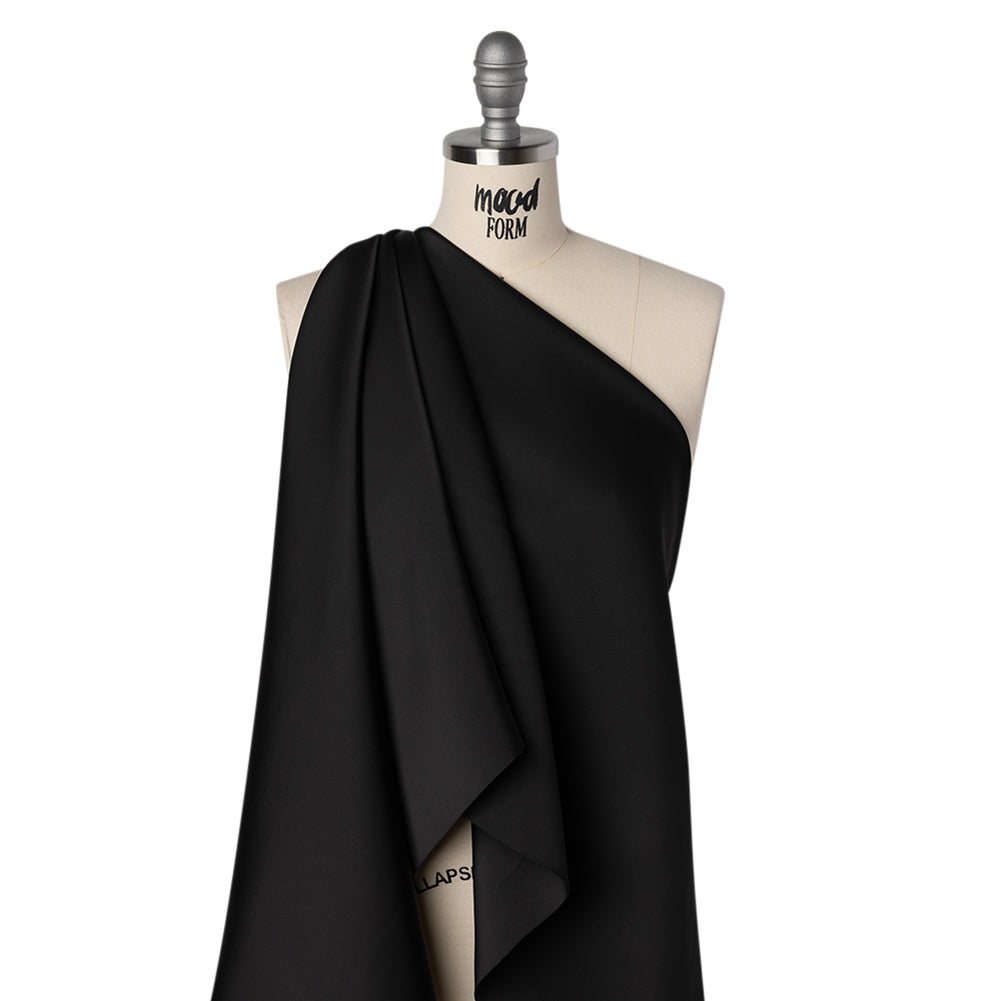 Soft Double Face Polyester Satin - Black - Samantha Collection - Drape