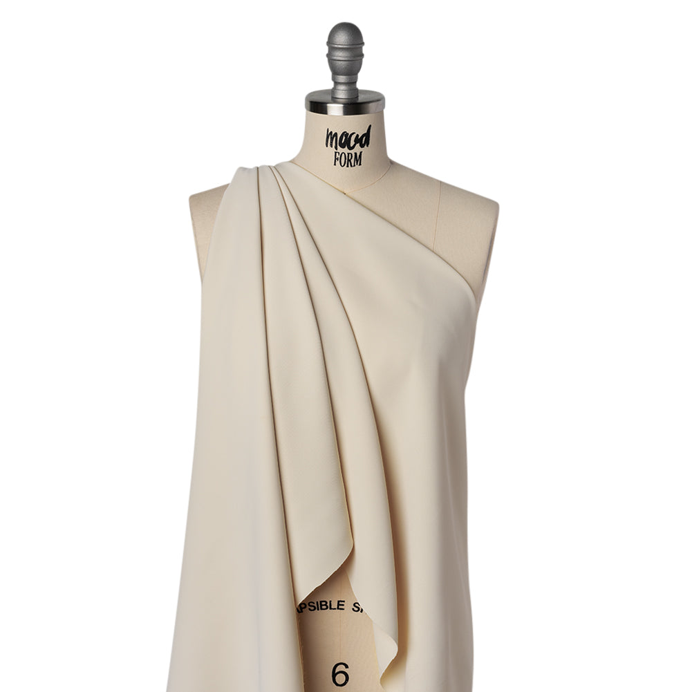 Soft Lightweight Polyester Gabardine - Ivory - Stefanie Collection - Drape