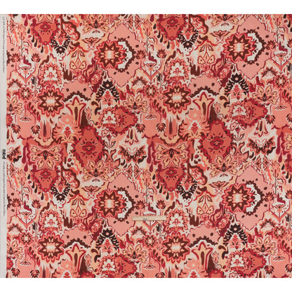 Linen and Rayon Woven - Pink, Peach and Pale Orange Almost-Geometric Floral - Mood Exclusive Fractured Flora Print