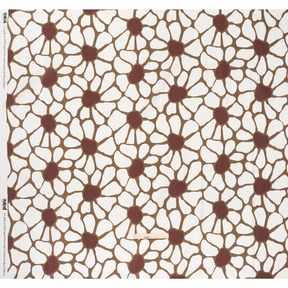 Linen and Rayon Woven - Brown, Cream and Burgundy Abstract Daisies - Mood Exclusive Dilly-Dally Daisies Print