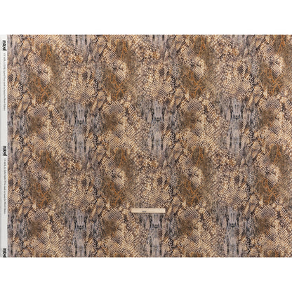 Linen and Rayon Woven - Beige, Orange and Pale Purple Snakeskin - Mood Exclusive Ouroborous Print - Full