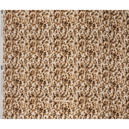 Slubbed Gauzy Cotton Woven - Cream, Brown and Black Abstracted Animal Spots - Mood Exclusive Safari Samba Print