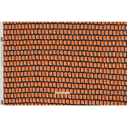Slubbed Gauzy Cotton Woven - Orange, Brown and Pink Geometric Blocks - Mood Exclusive Cubist Canvas Print