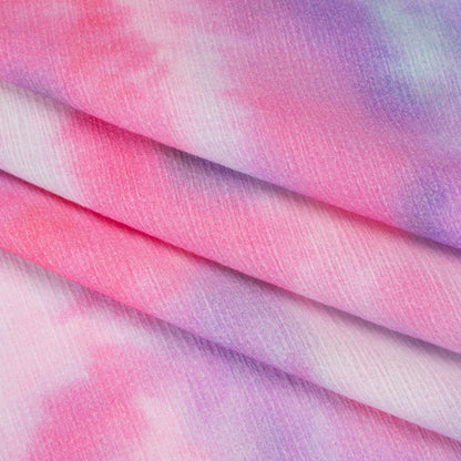 Slubbed Gauzy Cotton Woven - Pink, Lilac and Sky Blue Soft Tie Dye - Mood Exclusive Soft Sighs Print
