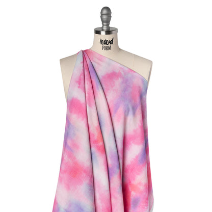 Slubbed Gauzy Cotton Woven - Pink, Lilac and Sky Blue Soft Tie Dye - Mood Exclusive Soft Sighs Print
