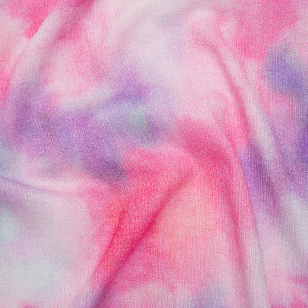 Slubbed Gauzy Cotton Woven - Pink, Lilac and Sky Blue Soft Tie Dye - Mood Exclusive Soft Sighs Print
