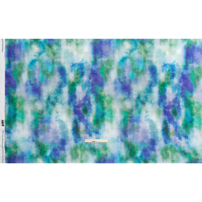 Slubbed Gauzy Cotton Woven - Ultramarine Blue, Green and Teal Soft Tie Dye - Mood Exclusive Soft Sighs Print