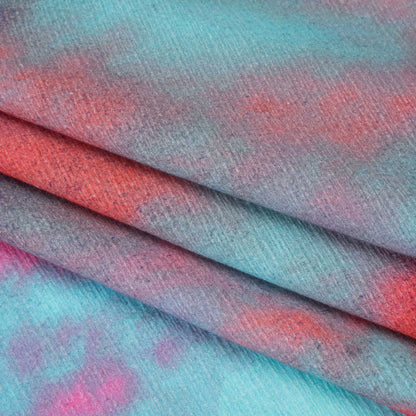 Slubbed Gauzy Cotton Woven - Sky Blue, Bubblegum Pink and Coral Tie Dye - Mood Exclusive To Dye For Print