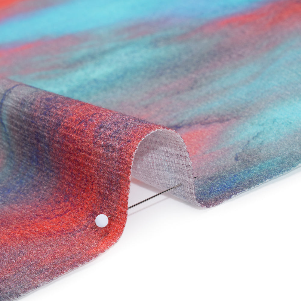 Slubbed Gauzy Cotton Woven - Sky Blue, Bubblegum Pink and Coral Tie Dye - Mood Exclusive To Dye For Print - Detail