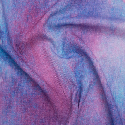 Slubbed Gauzy Cotton Woven - Pink, Ultramarine Blue and Purple Spotted Tie Dye - Mood Exclusive Dewdrop Ditsy Print