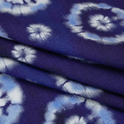 Slubbed Gauzy Cotton Woven - Indigo, Light Blue and White Small Tie Dye Spots - Mood Exclusive Dandelion Daydream Print