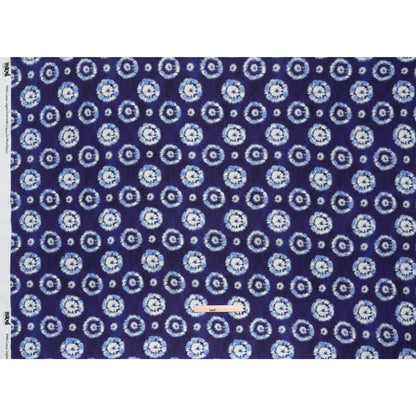 Slubbed Gauzy Cotton Woven - Indigo, Light Blue and White Small Tie Dye Spots - Mood Exclusive Dandelion Daydream Print