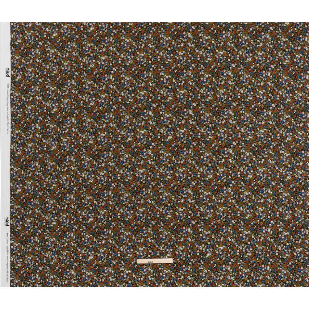 Slubbed Gauzy Cotton Woven - Dark Red, Blue and Leaf Green All-Over Floral - Mood Exclusive Fete des Fleurs Print - Full