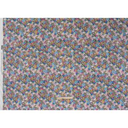 Crinkled Cotton Gauzy Woven - Blue, Light Purple and Golden Yellow Floral - Mood Exclusive Dandy Daisy Print