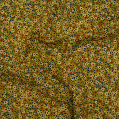 Cotton and Viscose Striped Seersucker - Green, Beige and Brown Ditsy Floral - Mood Exclusive Spring’s Sweet Song Print