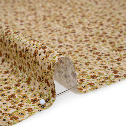 Cotton and Viscose Striped Seersucker - Beige, Tan and Light Green Ditsy Floral - Mood Exclusive Spring’s Sweet Song Print Detail