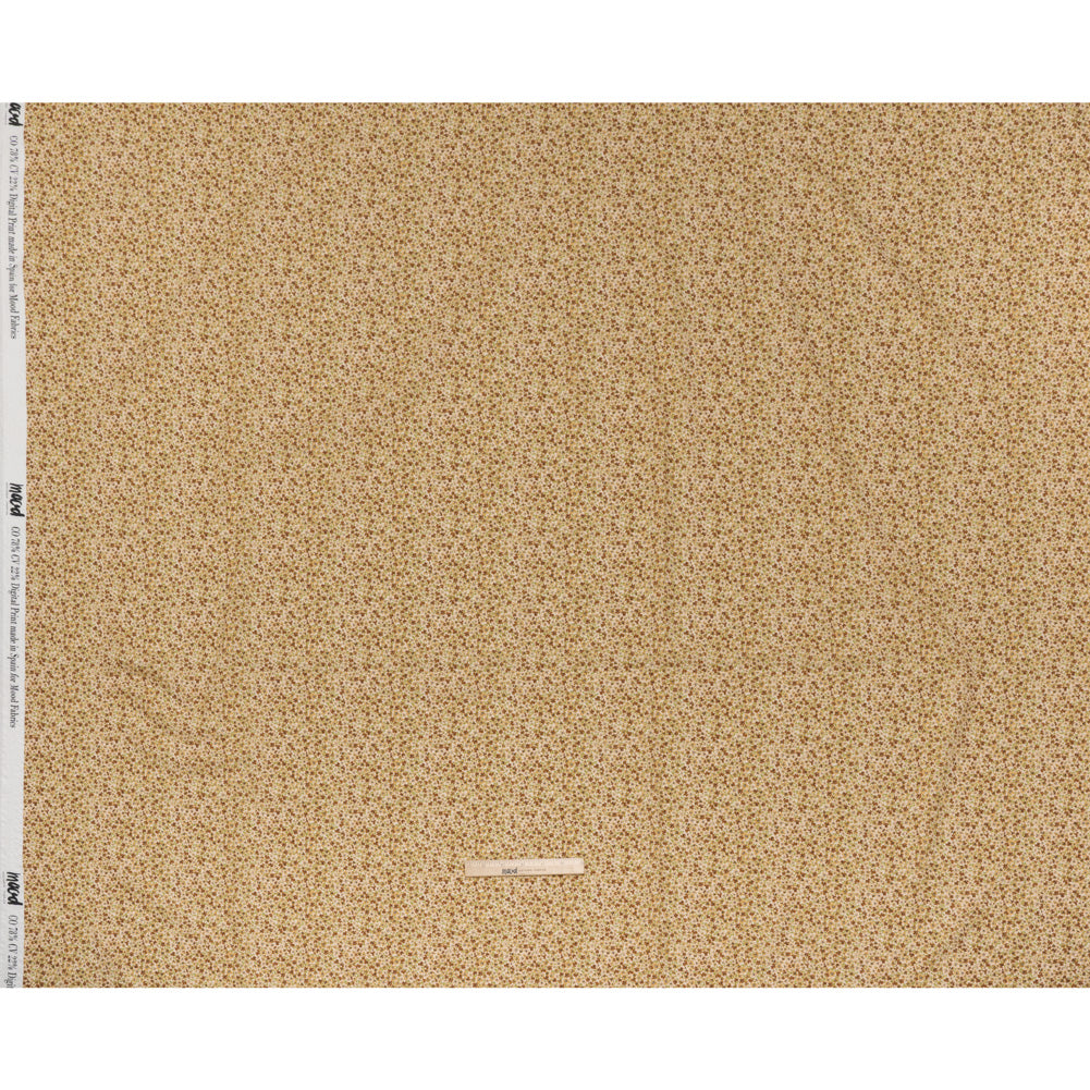 Cotton and Viscose Striped Seersucker - Beige, Tan and Light Green Ditsy Floral - Mood Exclusive Spring’s Sweet Song Print - Full