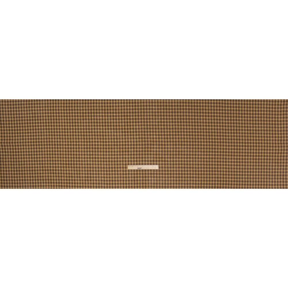 Medium Weight Linen Woven - Brown and Beige Plaid - Full