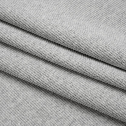 Stretch Cotton 2x2 Rib Knit - Heathered Gray - Deadstock
