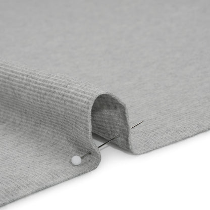 Stretch Cotton 2x2 Rib Knit - Heathered Gray - Deadstock
