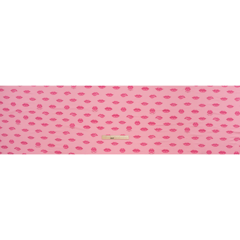 Stretch Polyester ITY Jersey Print by Vera Wang - Pink Lips - Deadstock - Full