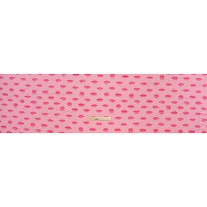 Stretch Polyester ITY Jersey Print by Vera Wang - Pink Lips - Deadstock