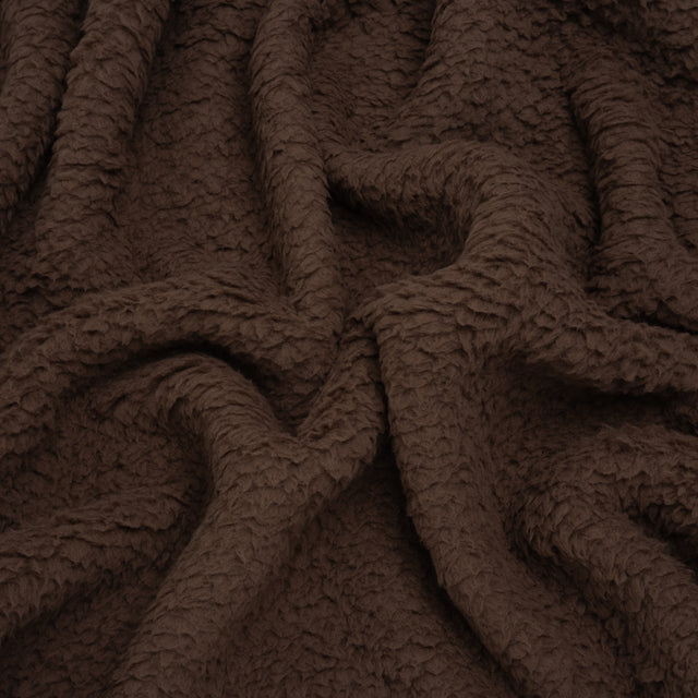 Double Faced Faux Shearling Fur - Mushroom Brown - Deadstock