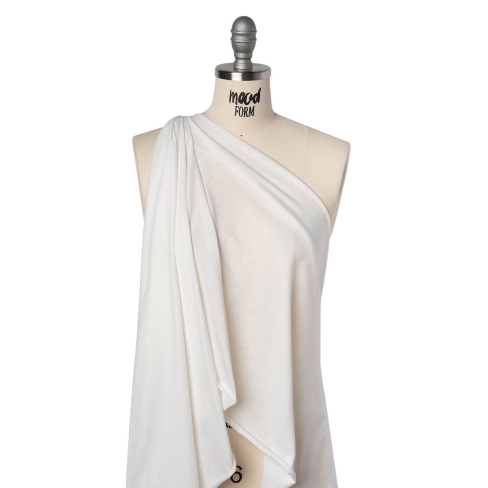 Cotton and Polyester Jersey - Off White - Deadstock - Drape