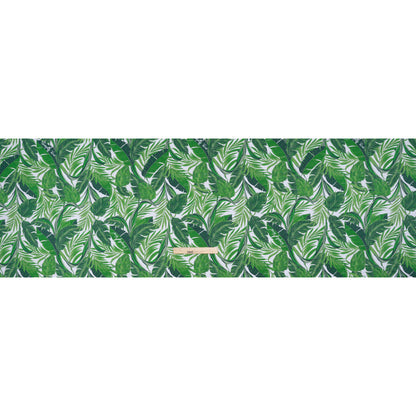 Stretch Polyester ITY Jersey by Vera Wang - Kelly Green and White Palm Leaves - Designer Deadstock