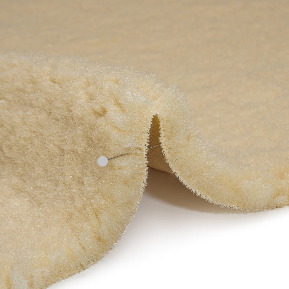Recycled Polyester Faux Sherling Fur - Ecru - Detail