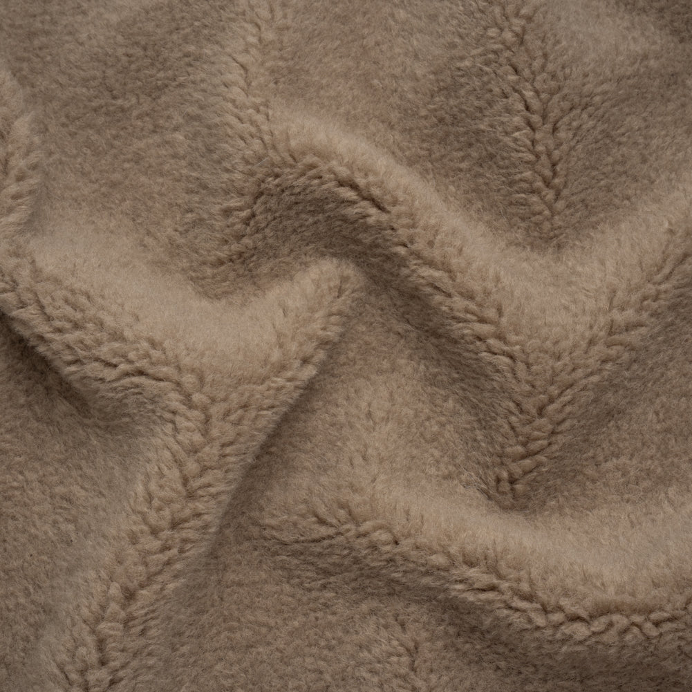 Recycled Polyester Faux Sherling Fur - Warm Gray