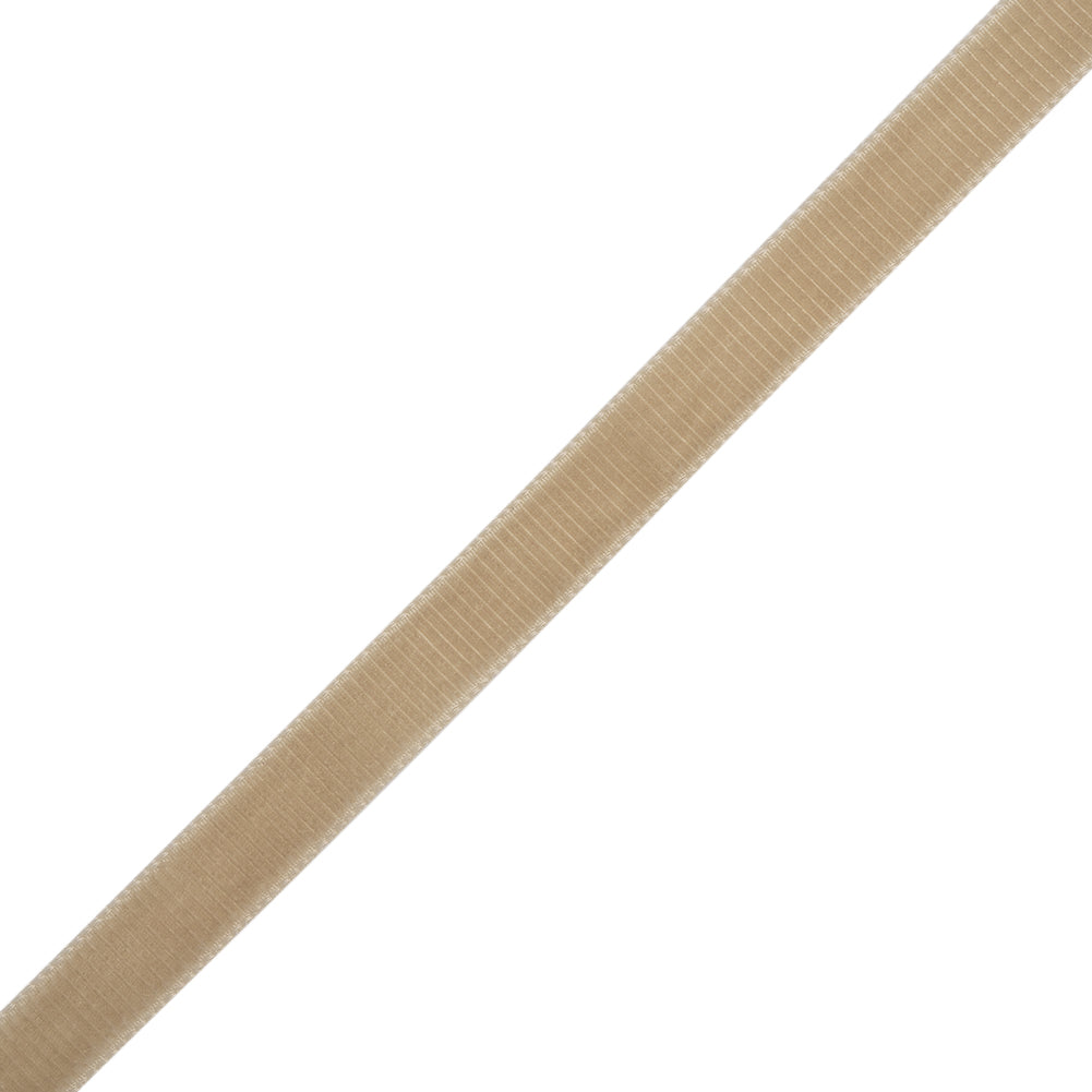 Grosgrain Ribbed Velvet Ribbon Trim Made in Italy - 0.375" - Beige - Folded