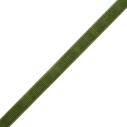 Grosgrain Ribbed Velvet Ribbon Trim Made in Italy - 0.375" - Moss Green