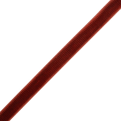 Grosgrain Ribbed Velvet Ribbon Trim Made in Italy - 0.375" - Dark Rust