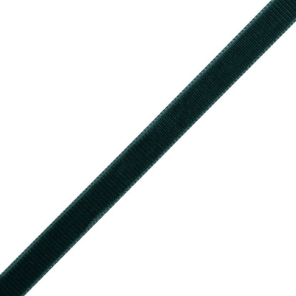 Grosgrain Ribbed Velvet Ribbon Trim Made in Italy - 0.375" - Midnight Green