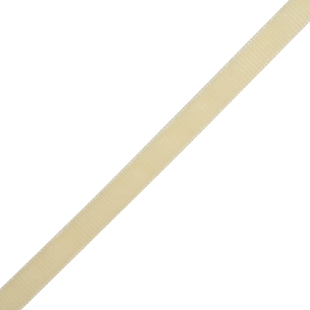 Grosgrain Ribbed Velvet Ribbon Trim Made in Italy - 0.375" - Ivory - Folded