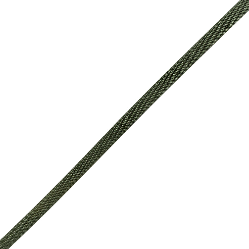Satin Rattail Cord Made in Italy - 5mm - Moss Green - Irina Collection - Folded