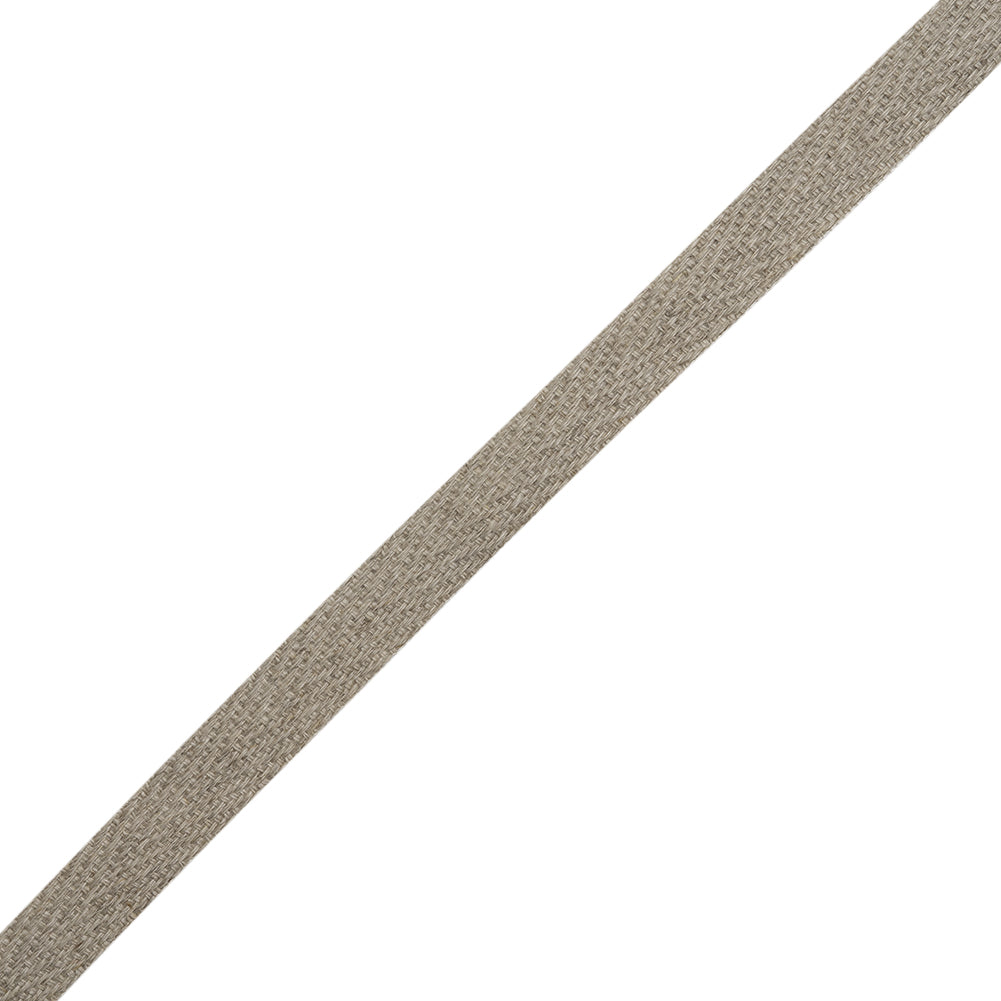Linen Blend Twill Tape Made in Italy - 10mm - Beige - Folded