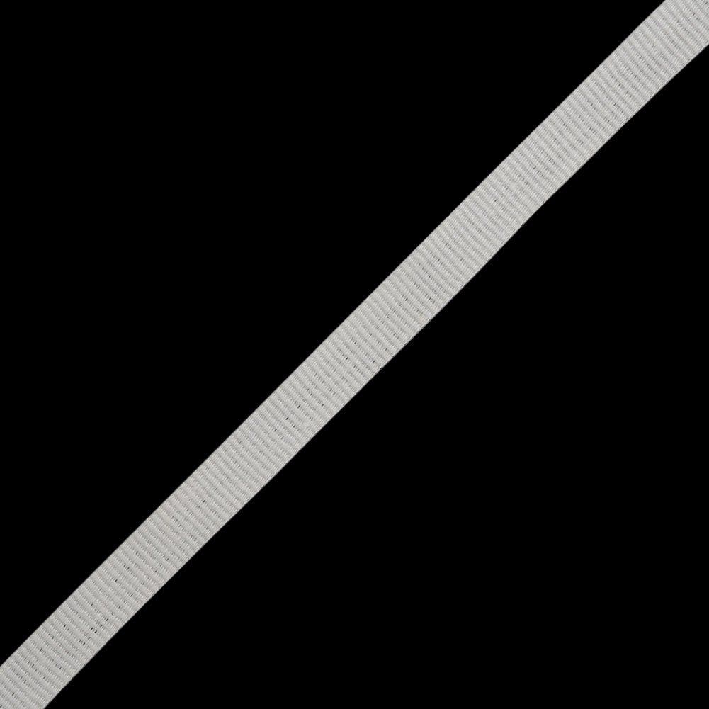 Linen Blend Grosgrain Ribbon Made in Italy - 10mm - Off White - Folded
