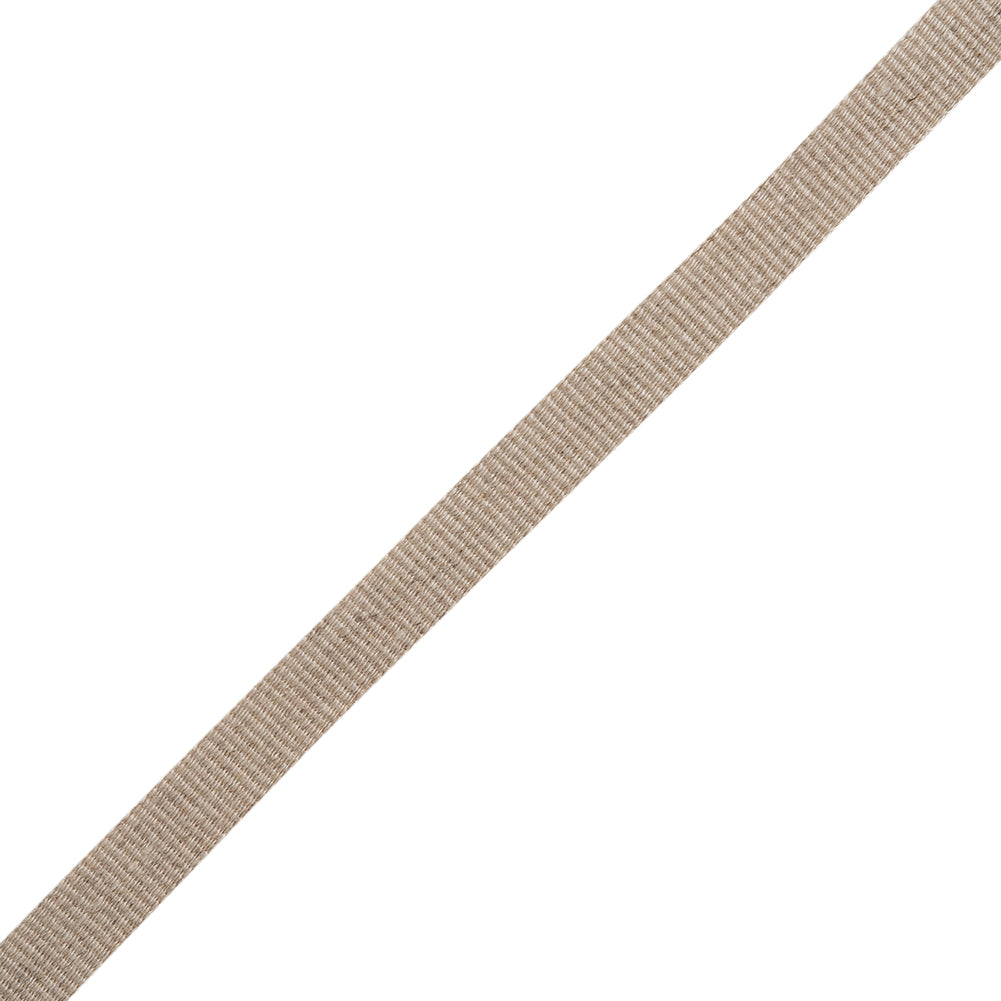Linen Blend Grosgrain Ribbon Made in Italy - 10mm - Beige - Folded