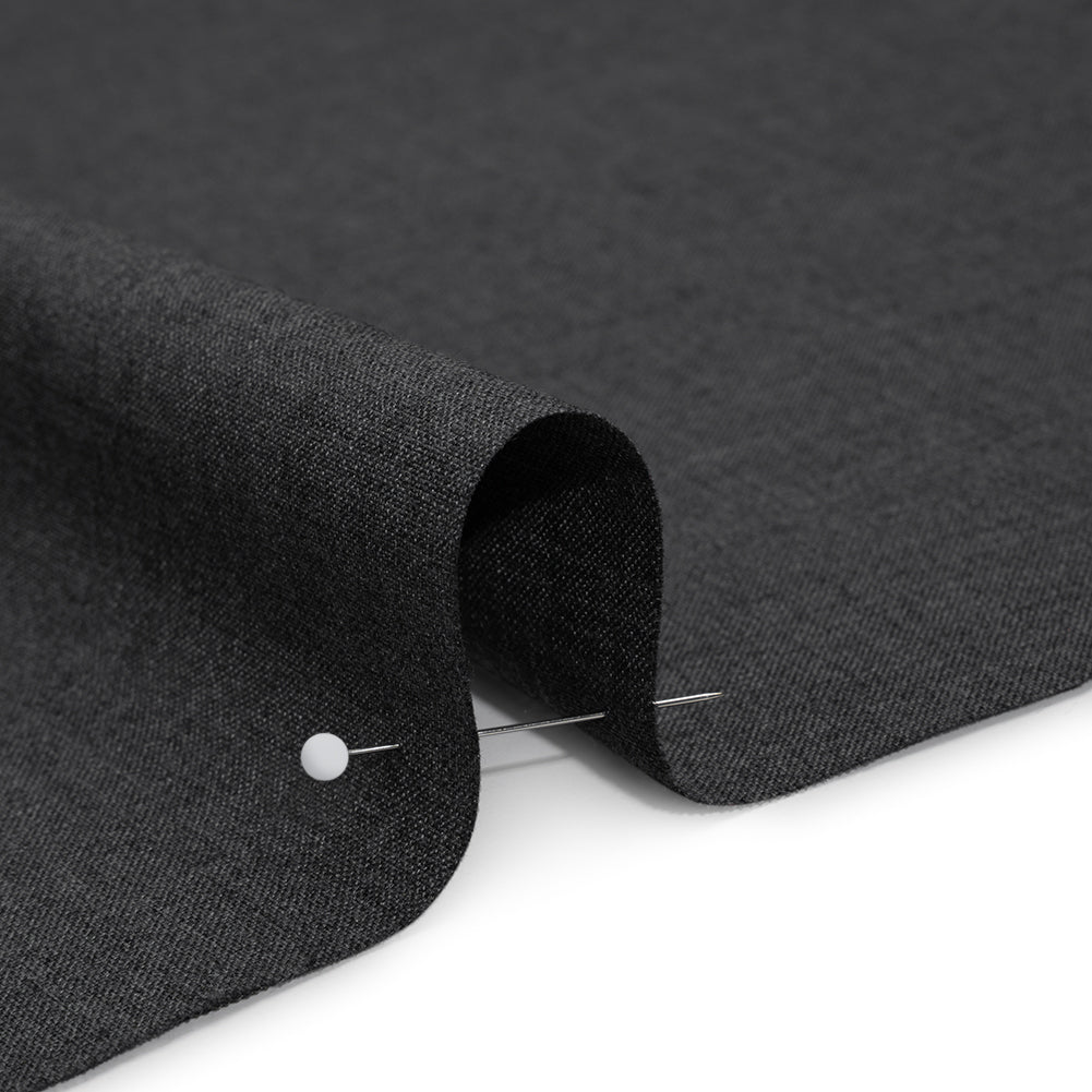 Tropical Wool Blend Suiting - Heathered Gray - Deadstock - Detail