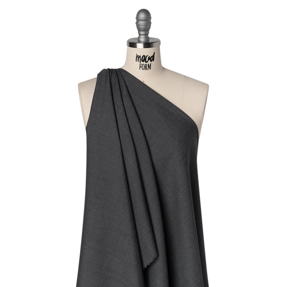 Tropical Wool Blend Suiting - Heathered Gray - Deadstock - Drape